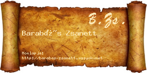 Barabás Zsanett névjegykártya